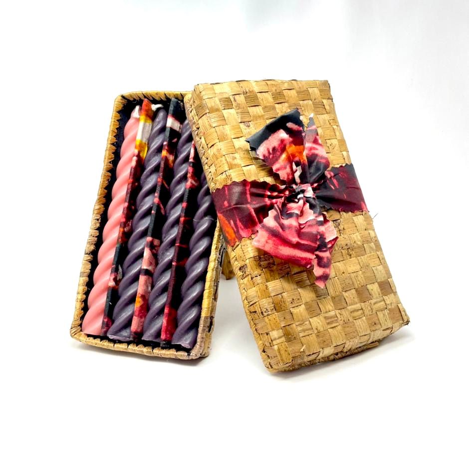 Advent Candle Set in a Banana Leaf Box