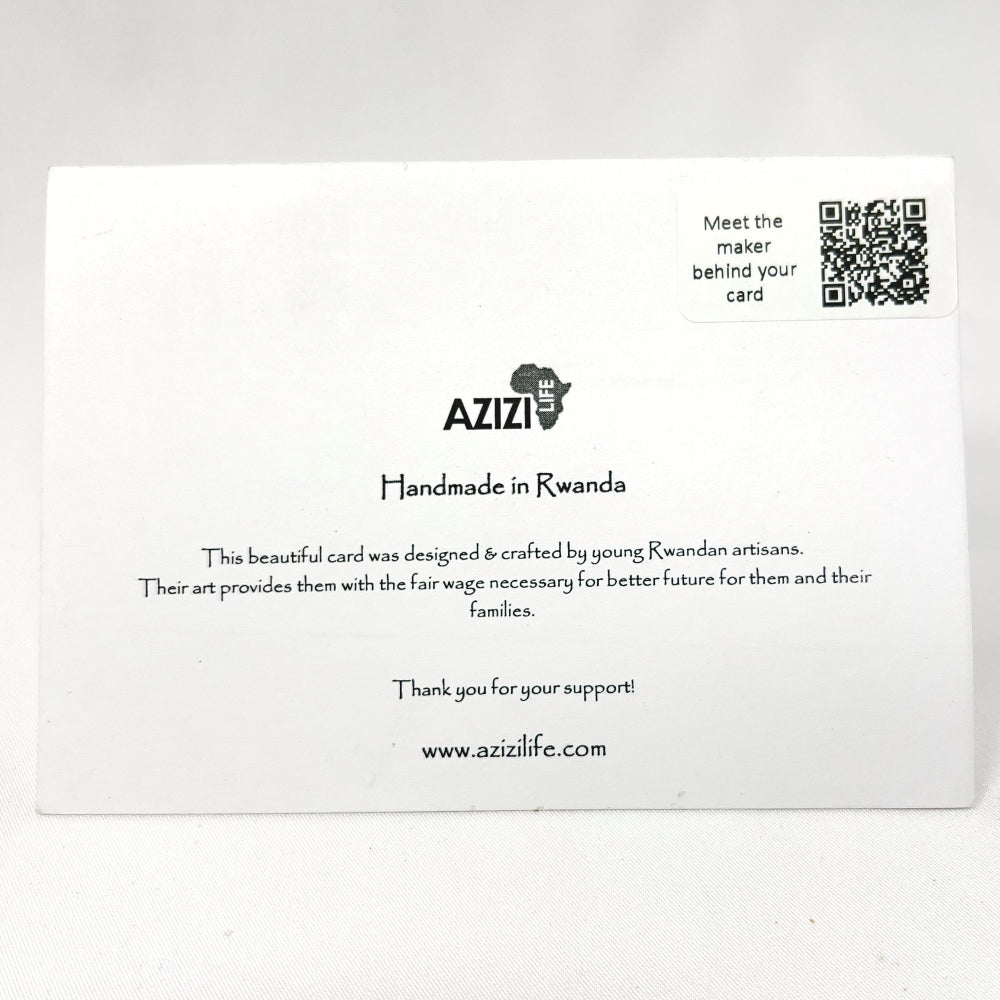 Handcrafted Banana Fiber & Kitenge Elephant Card