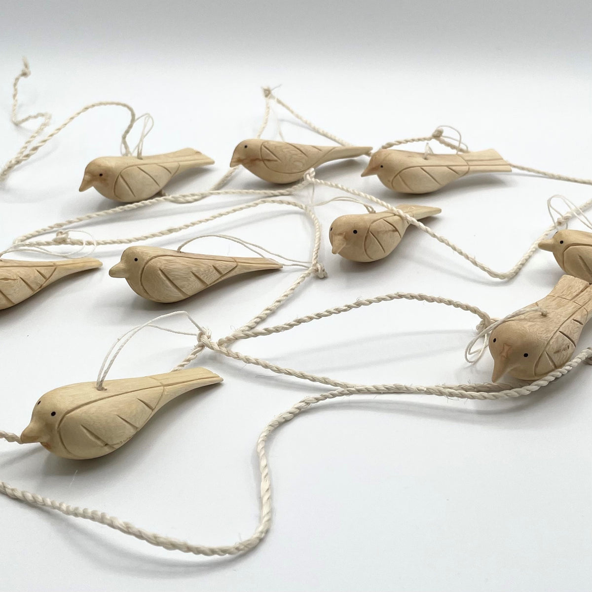 Hand-Carved Little Bird Garland