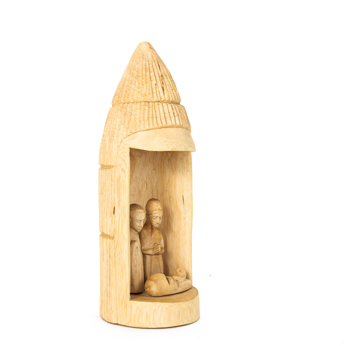Hand Carved Nativity Hut