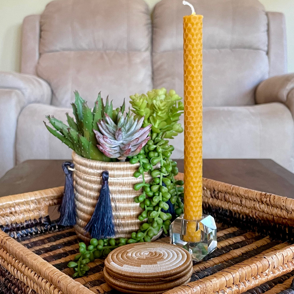 Honeycomb taper candle