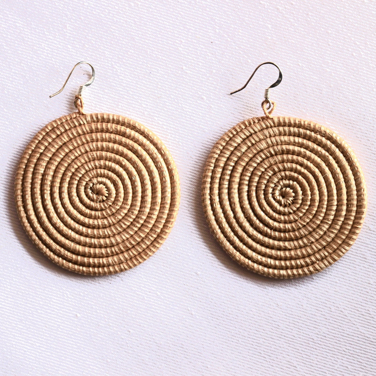 Woven Disc Earrings - Large