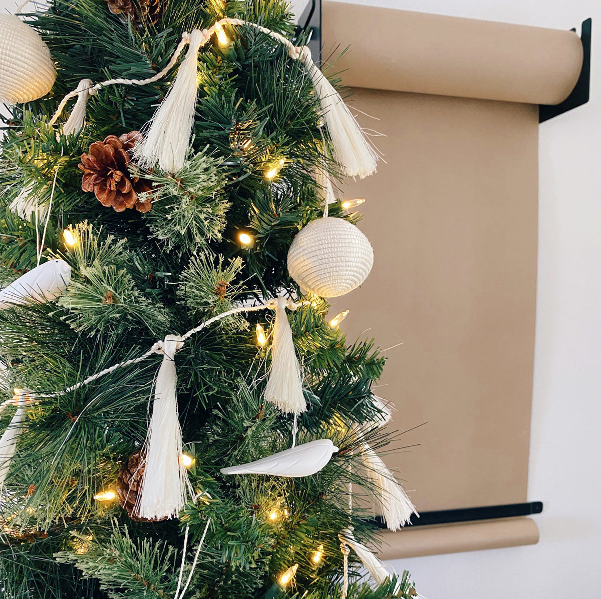 White Woven Ball Ornament