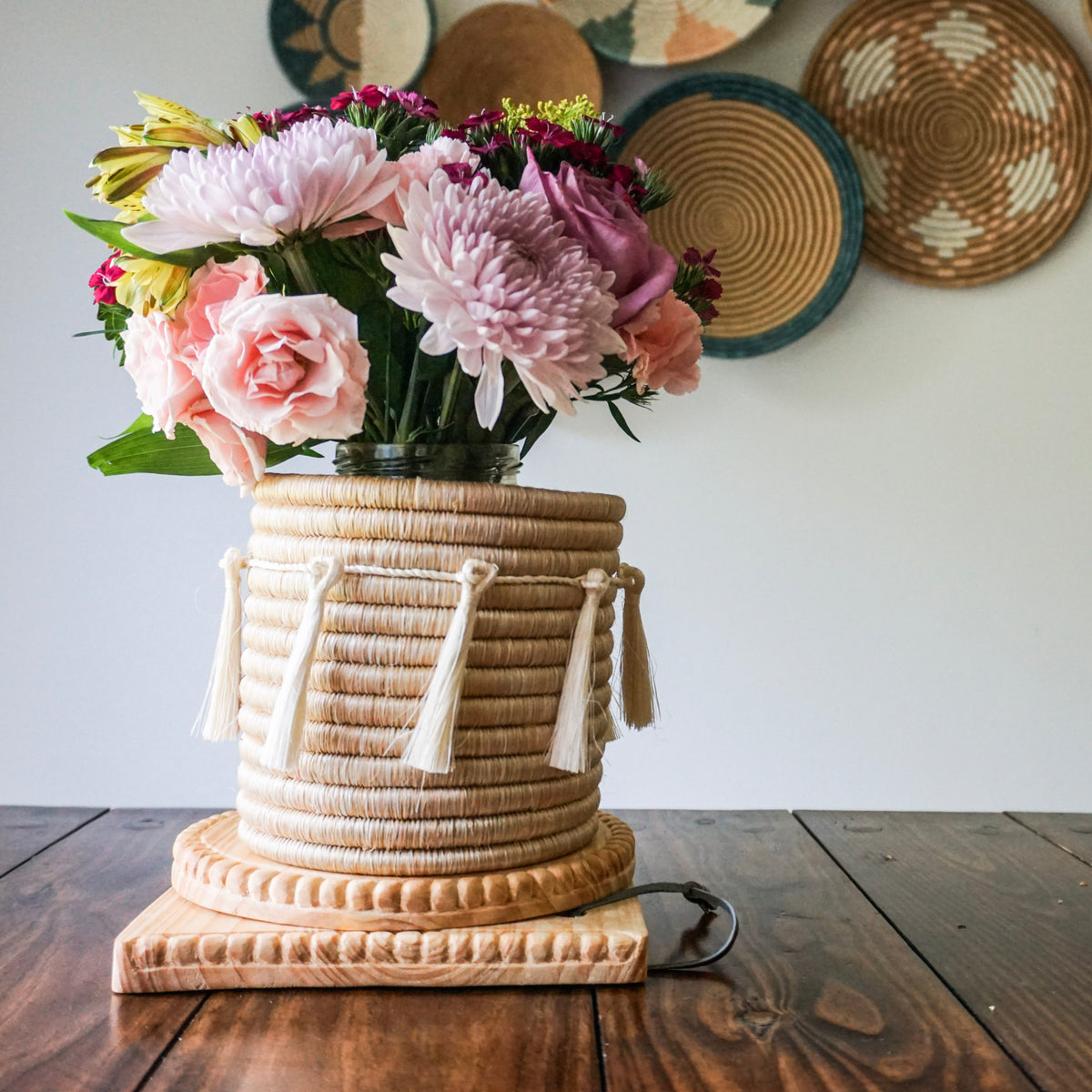 Medium Sutton Basket with Pure Tassel Strand
