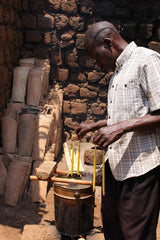 Ribbed Pillar Candle