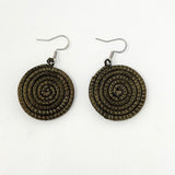 Small woven disc earrings