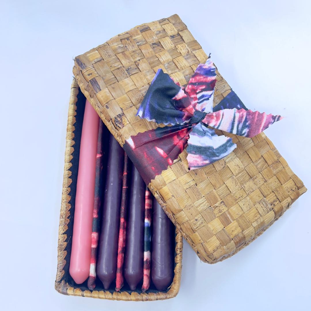 Advent Candle Set in a Banana Leaf Box