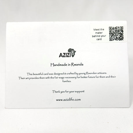 Handcrafted Banana Fiber & Kitenge Elephant Card