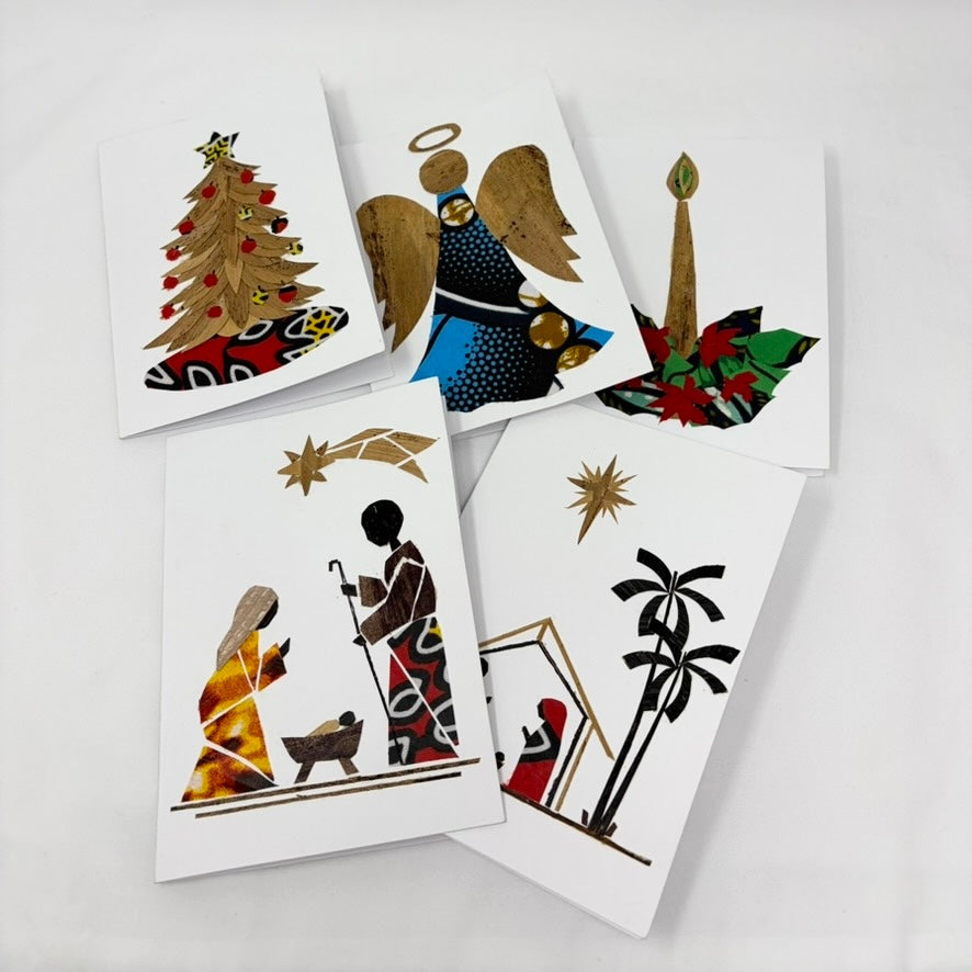 Banana Fiber and Kitenge Christmas Cards