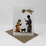 Handcrafted Banana Fiber & Kitenge Bethlehem Star Card