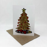 Handcrafted Banana Fiber & Kitenge Christmas Tree Card