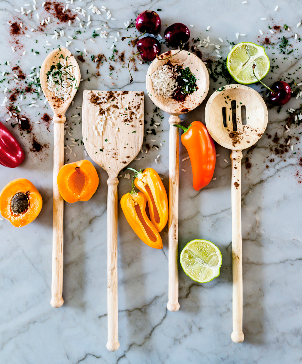 Hand Carved Wooden Spoon - Cooking Set