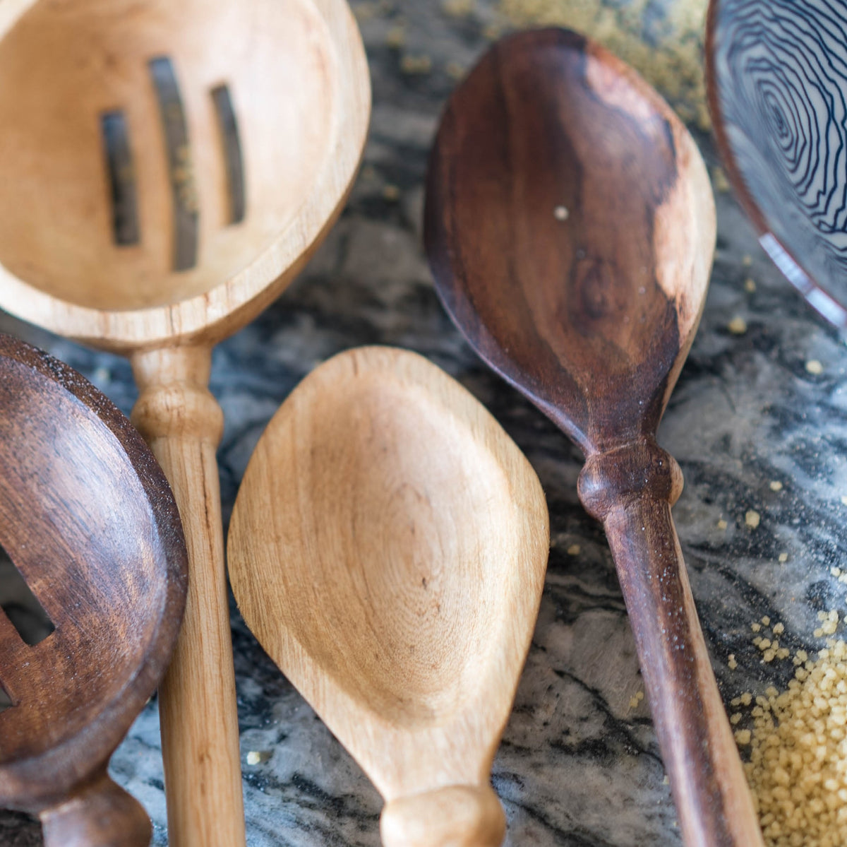 Hand Carved Wooden Spoon - Quinn Small Scoop