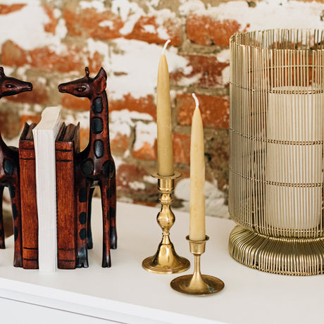 Hand-Dipped Beeswax Candle Pair