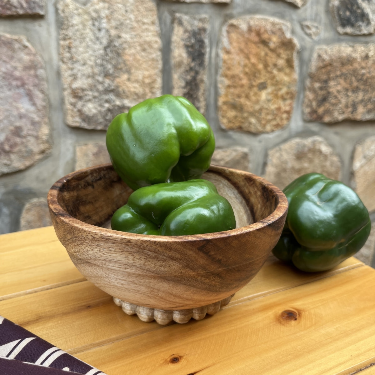 Hand Carved Drew Nesting Bowls- Acacia Wood