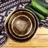 Hand Carved Drew Nesting Bowls- Acacia Wood