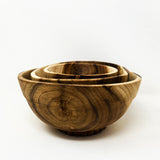 Hand Carved Drew Nesting Bowls- Acacia Wood