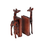 Hand Carved Giraffe Bookends
