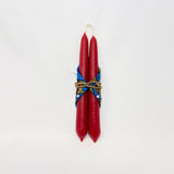 Hand-Dipped Beeswax Candle Pair - Limited Edition Red