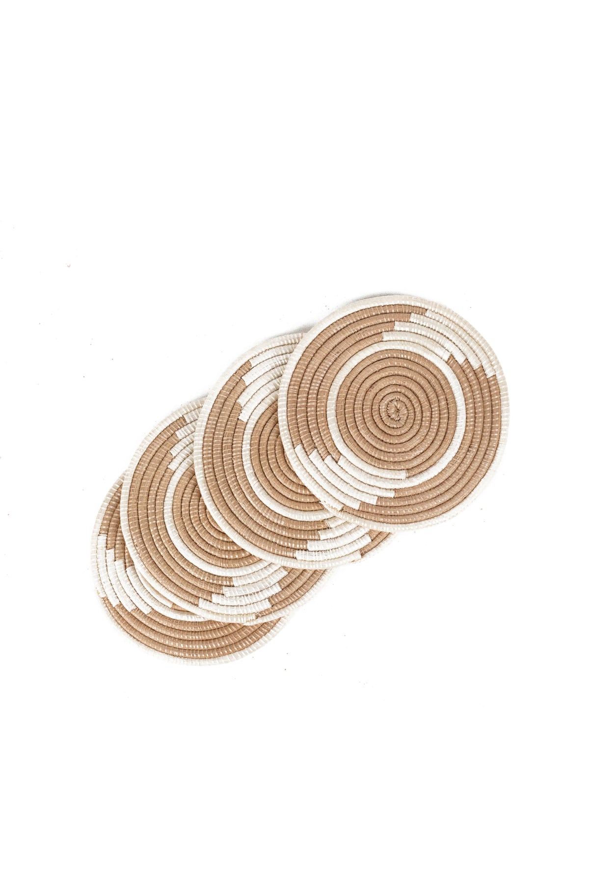Hand Woven Coasters - Original Tea & White