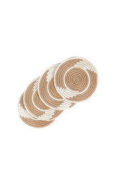 Hand Woven Coasters - Original Tea & White