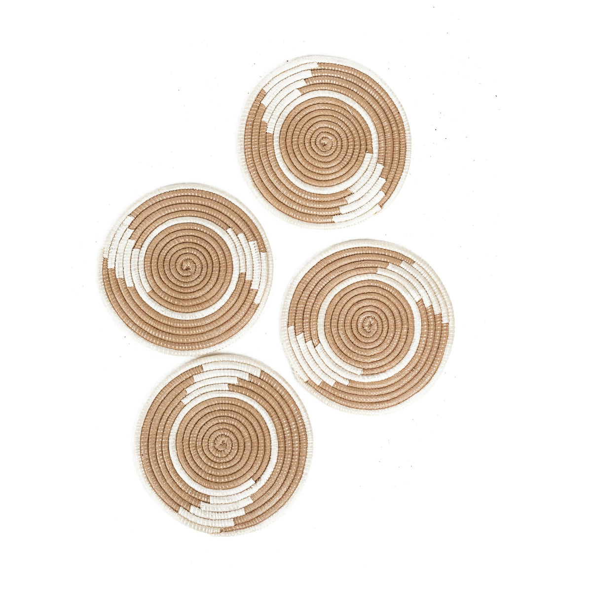 Hand Woven Coasters - Original Tea & White