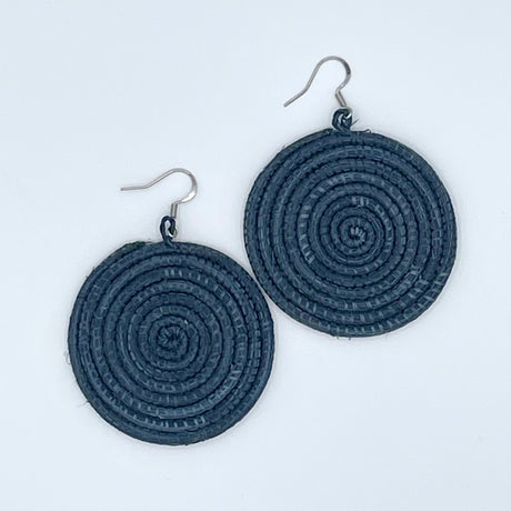 Large sisal disc earrings