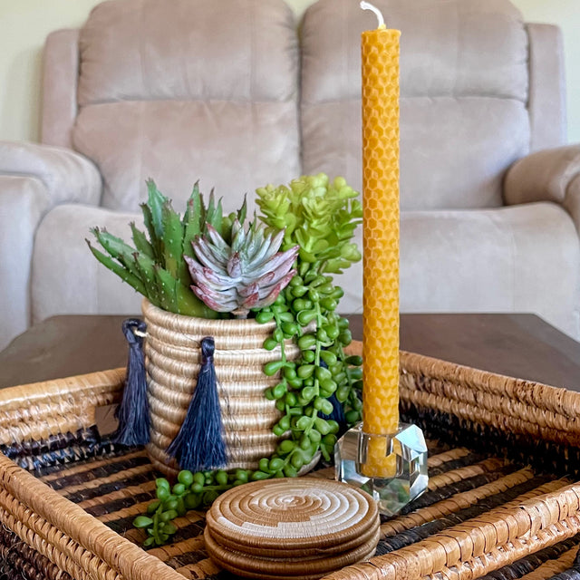 Honeycomb taper candle