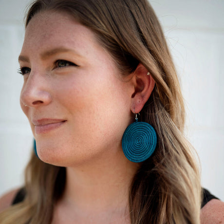 Woven Disc Earrings - Large