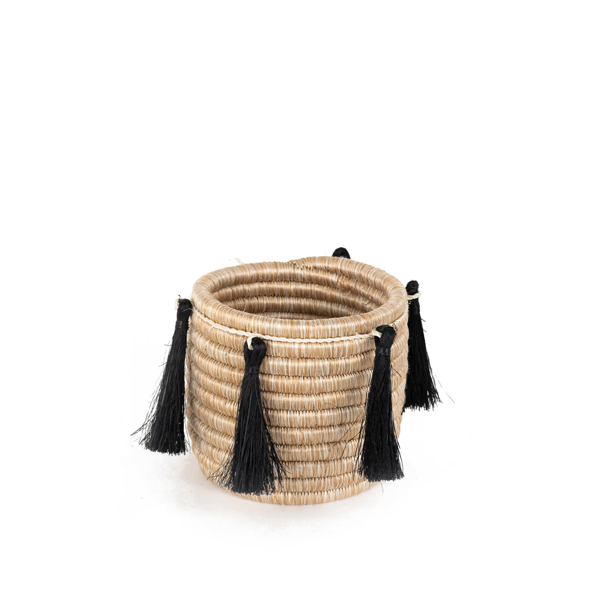 Small Sutton Basket with Onyx Tassel Strand