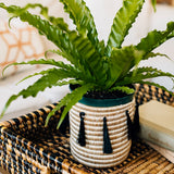 Sutton Woven Storage Basket and Onyx Tassel Set