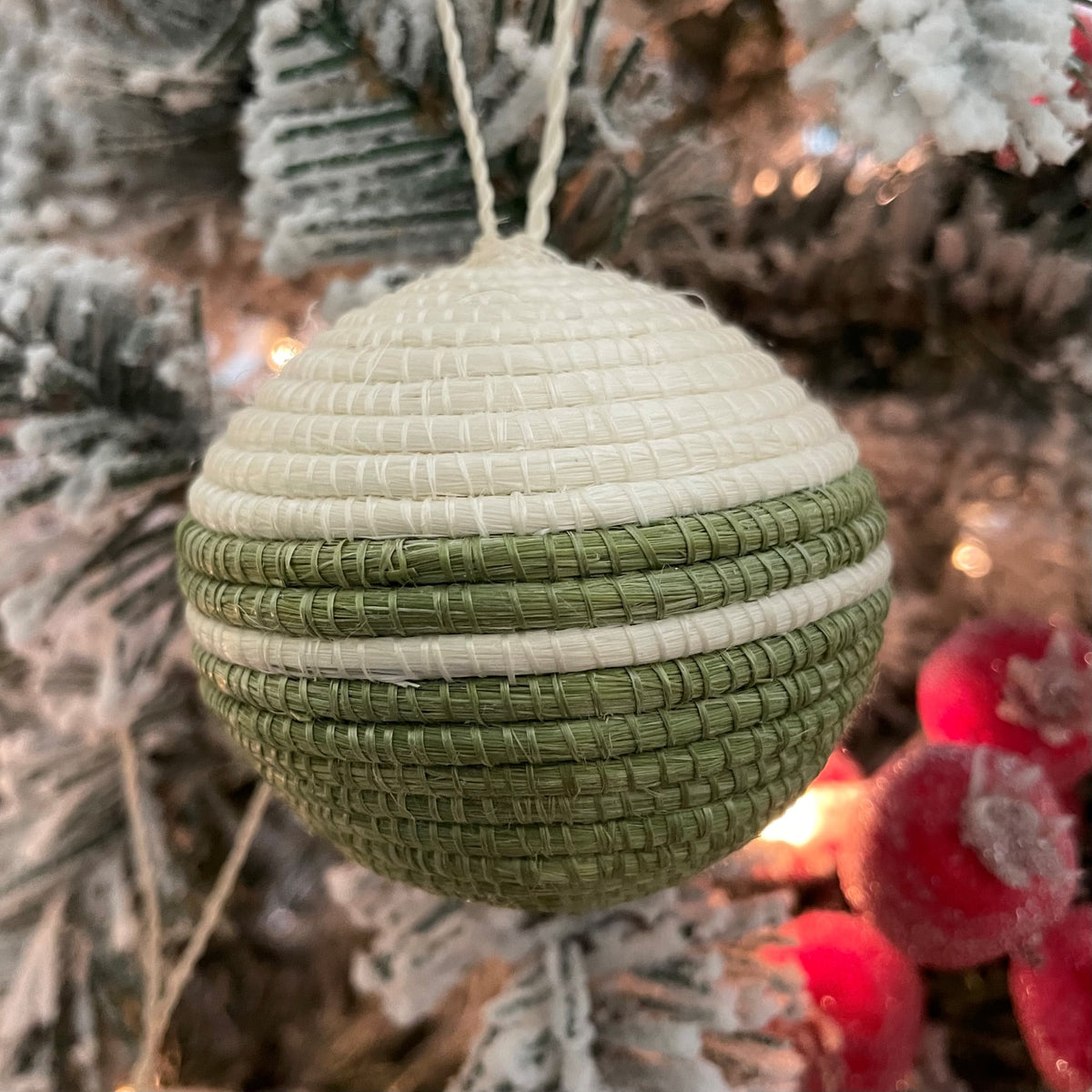 Modern Block Woven Ball Ornament