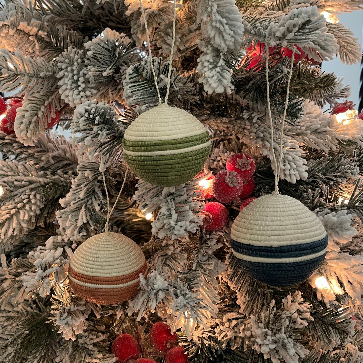 Modern Block Woven Ball Ornament