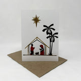 Nativity Banana Fiber and Kitenge Card