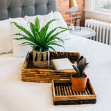 Sutton Woven Storage Basket and Onyx Tassel Set