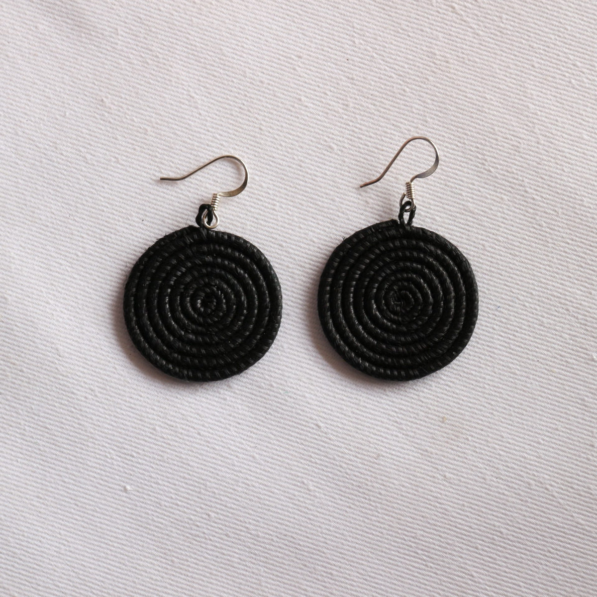 Woven Disc Earrings - Small