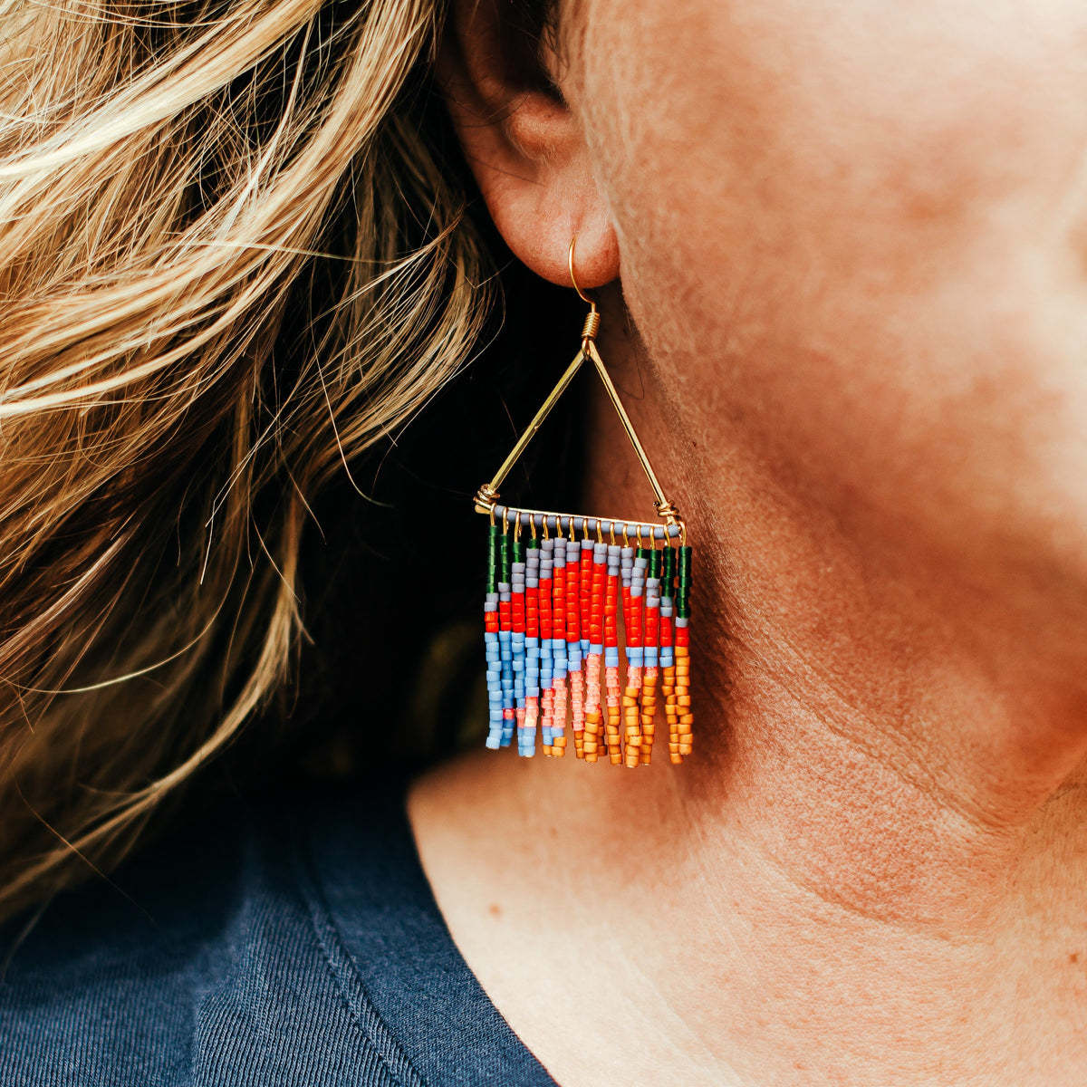 Beaded Fringe Earrings