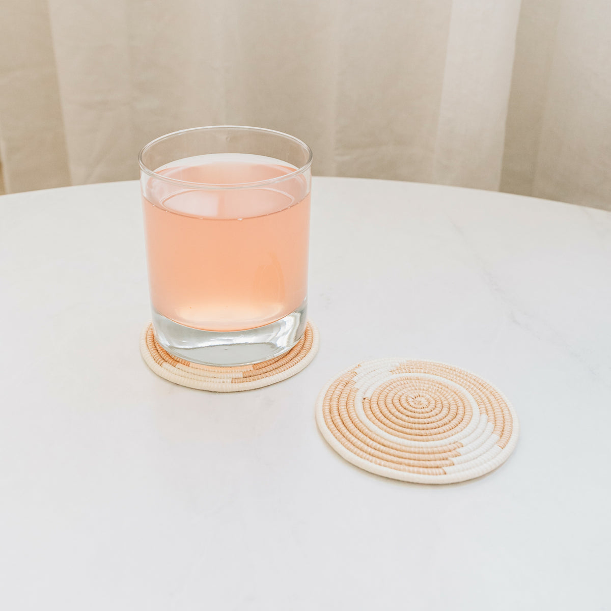 Hand Woven Coasters - Original Tea & White