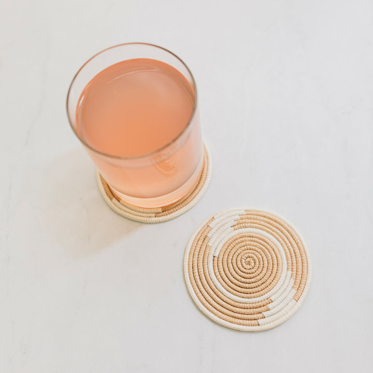 Hand Woven Coasters - Original Tea & White