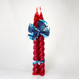 Twisted Beeswax Taper Candles  Limited Edition Red (Set of 3)
