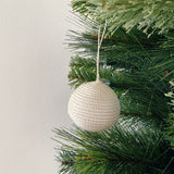 White Woven Ball Ornament