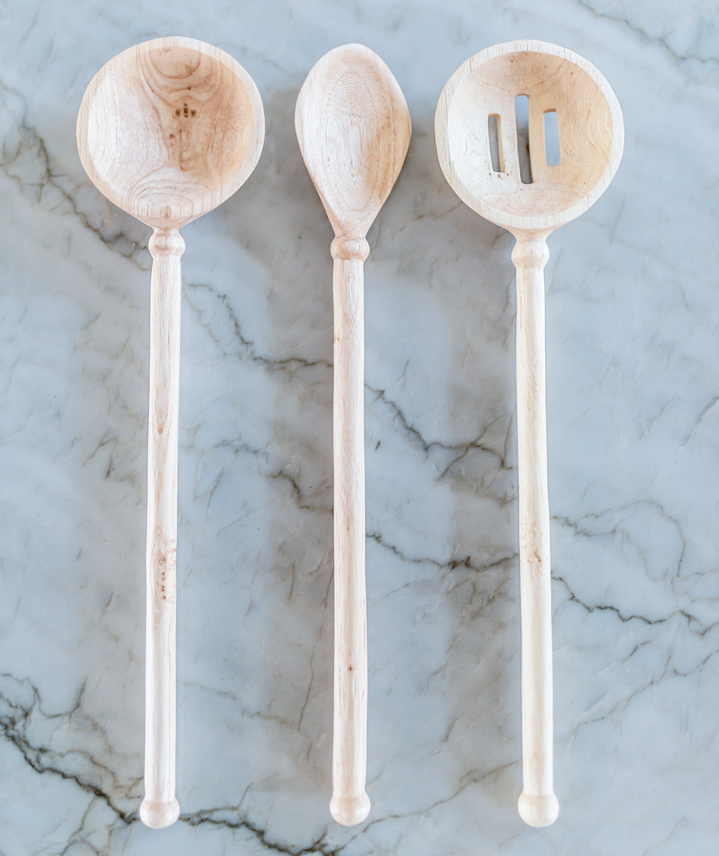 Hand Carved Wooden Spoon - Mixing Set