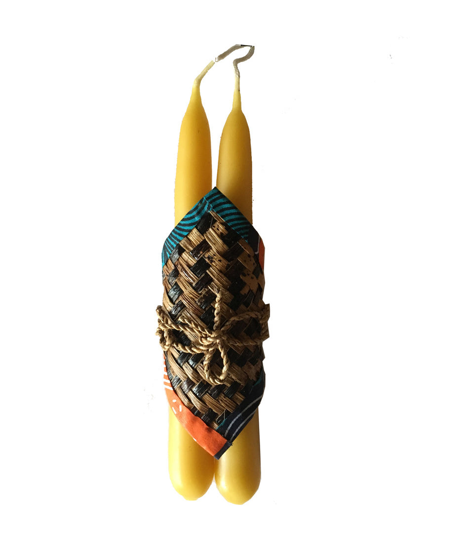 Hand-Dipped Beeswax Candle Pair