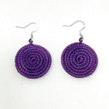 Small woven disc earrings