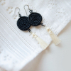 Inshunda Tassel earrings - Black - Styled 3 Black inshunda tassel earring