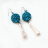 Inshunda Tassel earrings - Celestial blue - On white 1