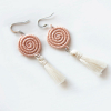 Inshunda Tassel earrings - Coral - On white 1