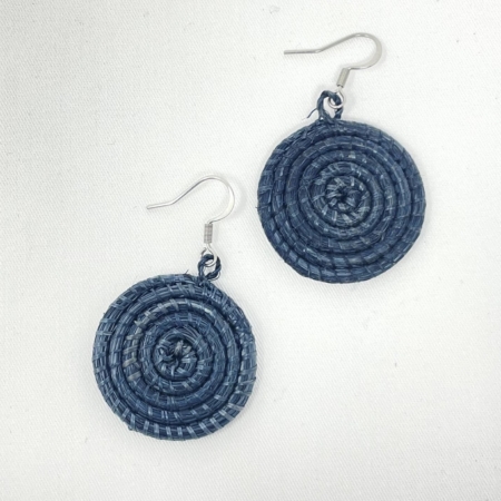 Small woven disc earrings