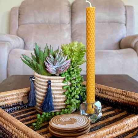 Honeycomb taper candle