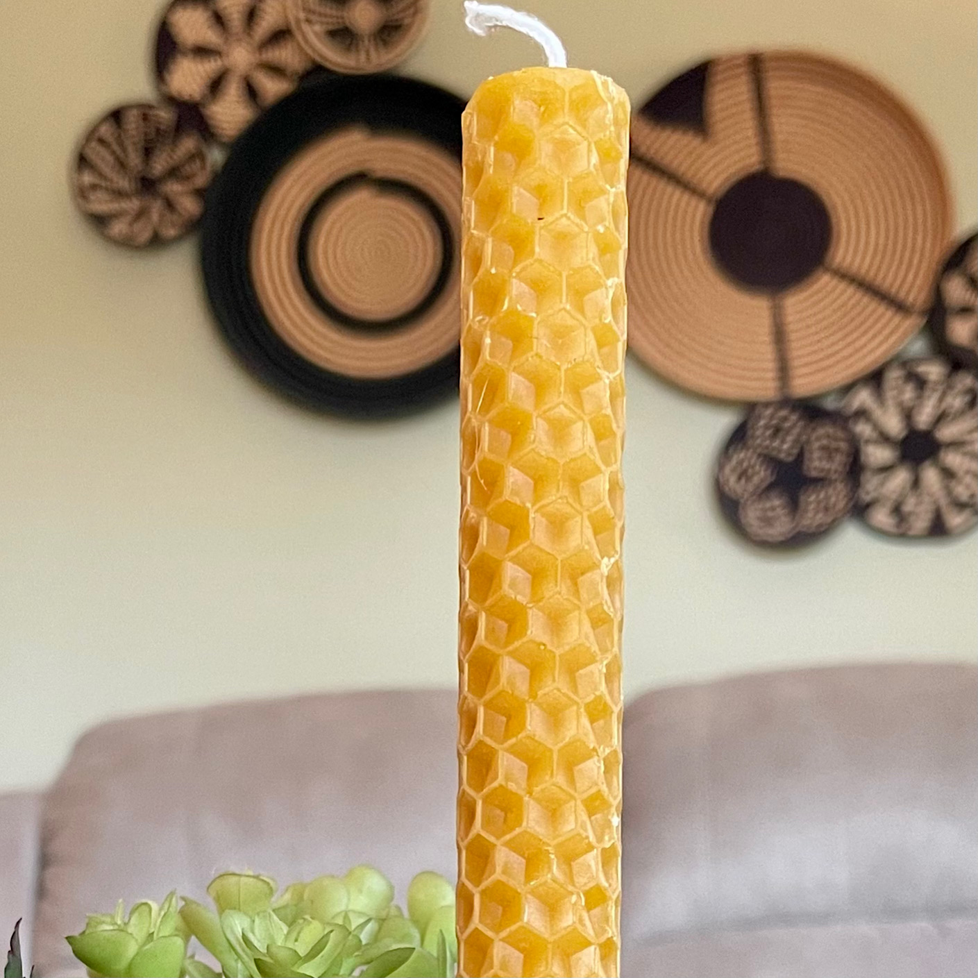 Honeycomb taper candle
